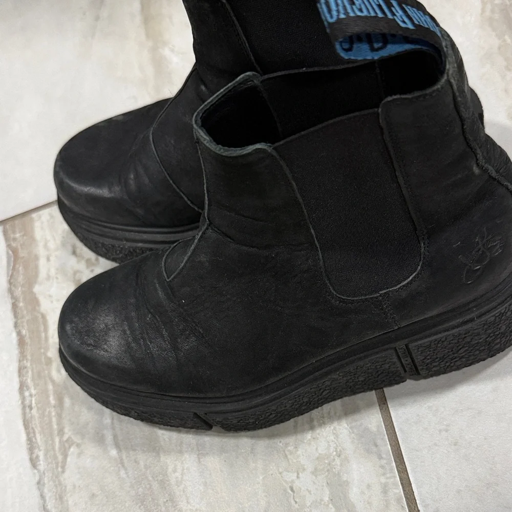 John Fluevog Platform Booties- black leather Size 8 - Picture 5 of 10